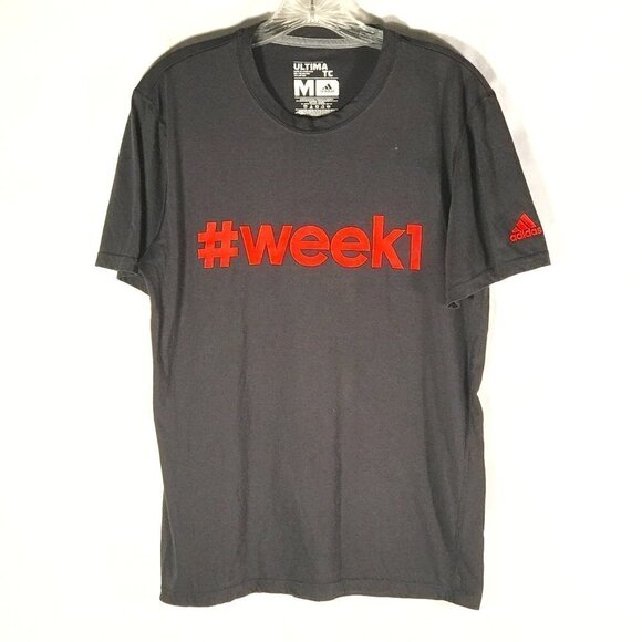 ADIDAS Men Medium Black Workout Athletic Tee Short Sleeve T Shirt - Picture 1 of 7